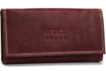 Portfel damski skóra nubuk Wild Tiger - ciemnoczerwony