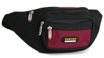 Saszetka męska typu nerka  z nylonu Sanchez - czarno-bordowa
