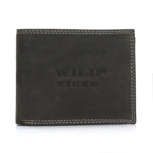 Portfel męski skóra nubuk Wild Tiger - ciemnobrązowy
