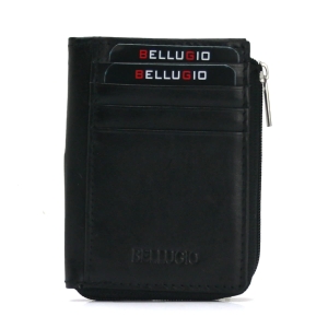 Skórzane etui na karty Bellugio RFID - czarne