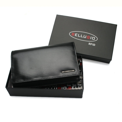 Portfel damski ze skóry licowej z RFID