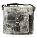 Skórzana torba męska listonoszka Wild Tiger - czarna