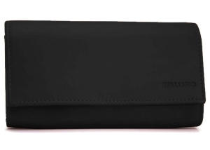 Skórzany portfel damski Bellugio RFID - czarny