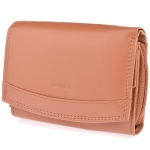 Portfel damski skórzany wyrazisty - wielbłądzi