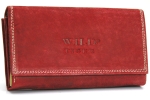 Portfel damski skóra nubuk Wild Tiger - czerwony