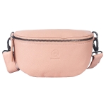 Średnia saszetka skórzana typu nerka wielofunkcyjna różowa