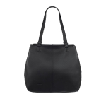  Pojemna skórzana torebka damska worek shopper czarna