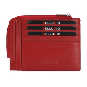 Etui na karty z portmonetką - ciemnoczerwone