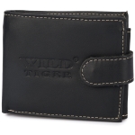 Mały poziomy portfel męski Wild Tiger - czarny 