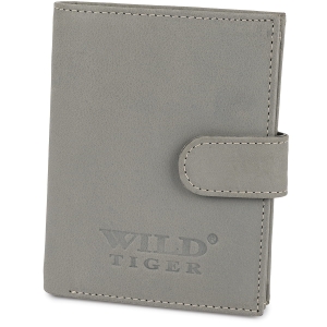 Portfel męski zapinany na nap Wild Tiger - jasnoszary