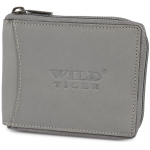 Portfel męski poziomy z nubuku Wild Tiger - ciemnoszary