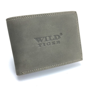 Portfel męski poziomy, bez zapięcia Wild Tiger - ciemnoszary