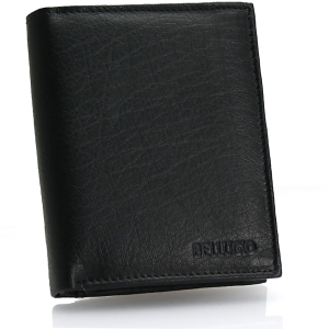 Skórzany portfel męski z systemem antykradzieżowym czarny